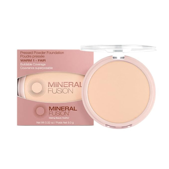 Mineral Fusion Pressed Powder Foundation, Warm 1 - Light/Med Skin w/Yellowish Undertones, Age Def... | Amazon (US)