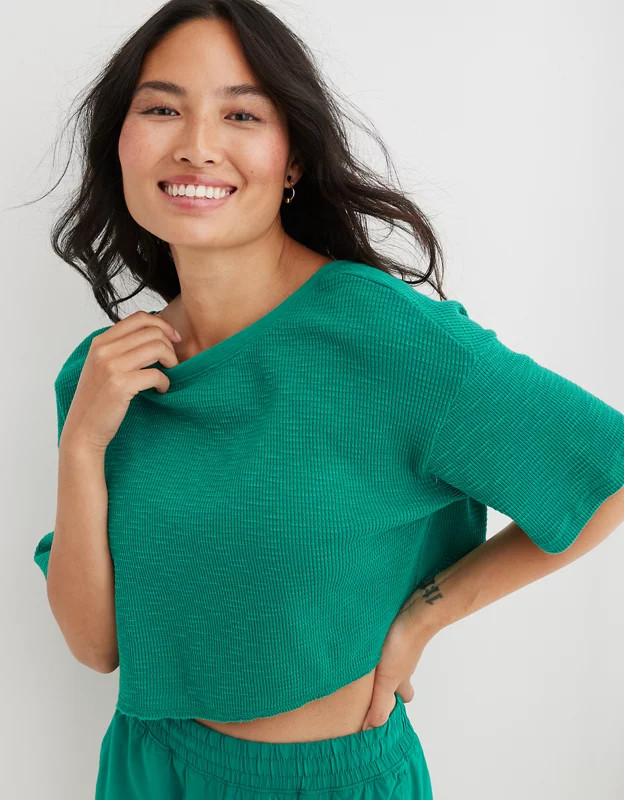 Aerie Waffle Flip Out Reversible T-Shirt | Aerie