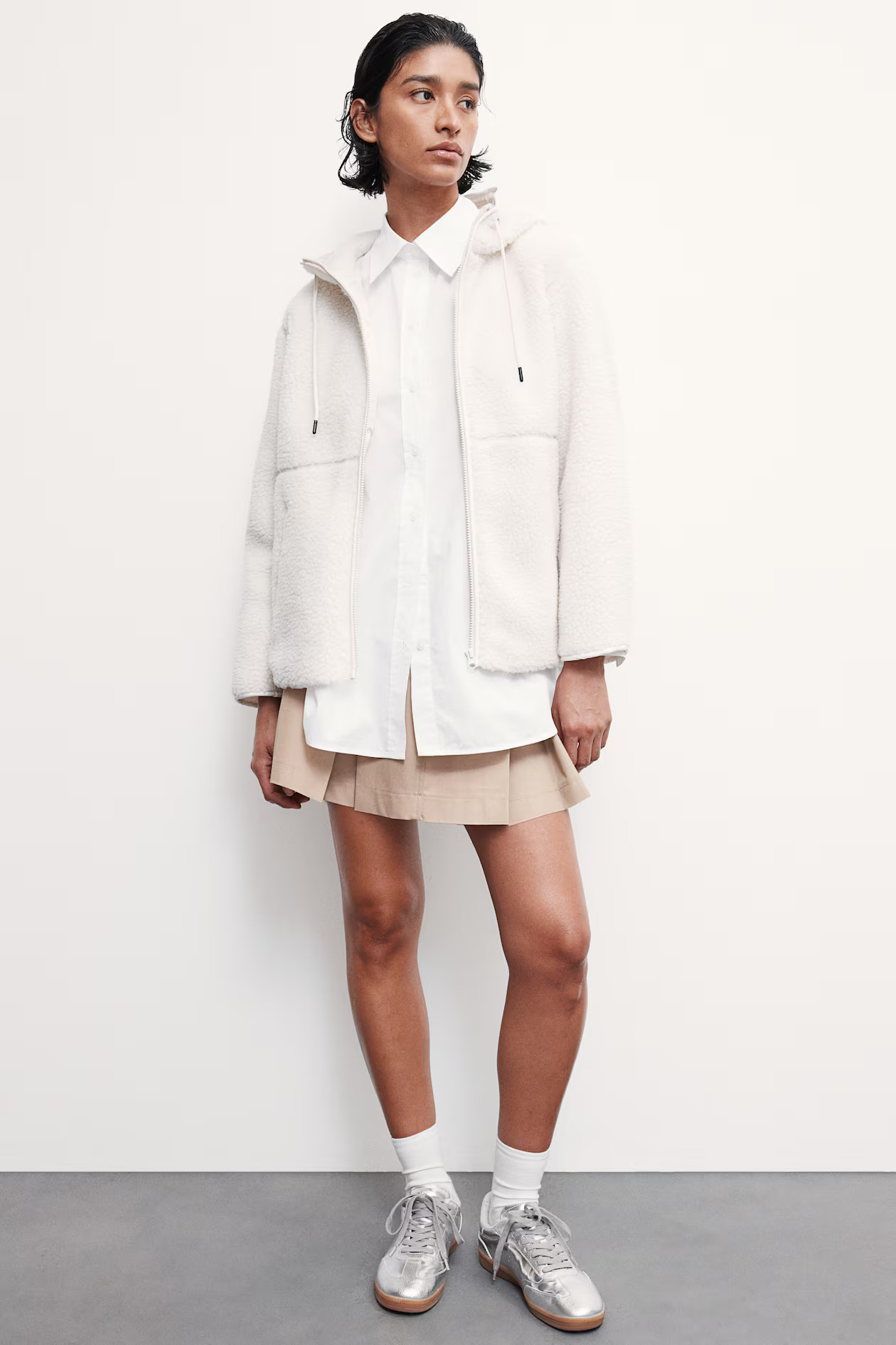 Hooded teddy jacket | H&M (UK, MY, IN, SG, PH, TW, HK)