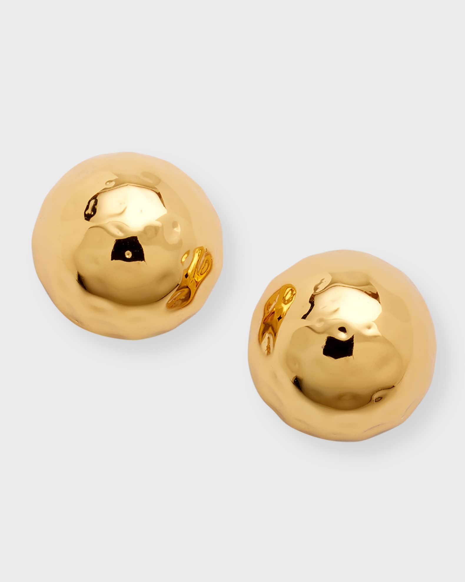 22k Gold-Plated Hammered Stud Earrings | Neiman Marcus