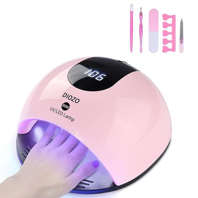 80W UV Nail Lamp, DIOZO High Power Nail Dryer, UV/LED Curing Lamp for Gels, with 4 Timer Setting,... | Amazon (US)
