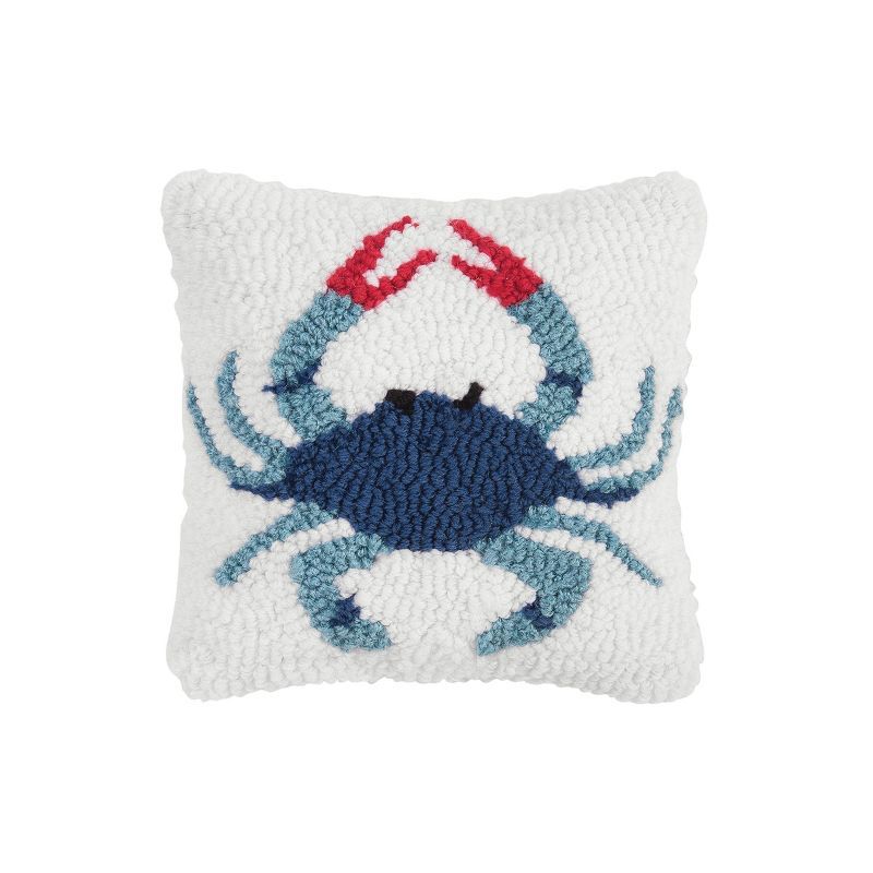 C&F Home 8" x 8" Blue Crab Petite Hooked Throw Pillow | Target