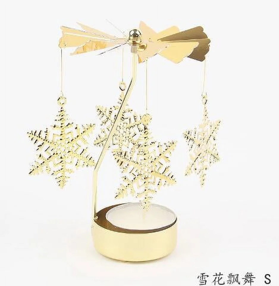 Cast Iron Candle Holder Spinning Carousel Candle Stand Snowflake Pattern Carousel Candle Holder W... | Walmart (US)