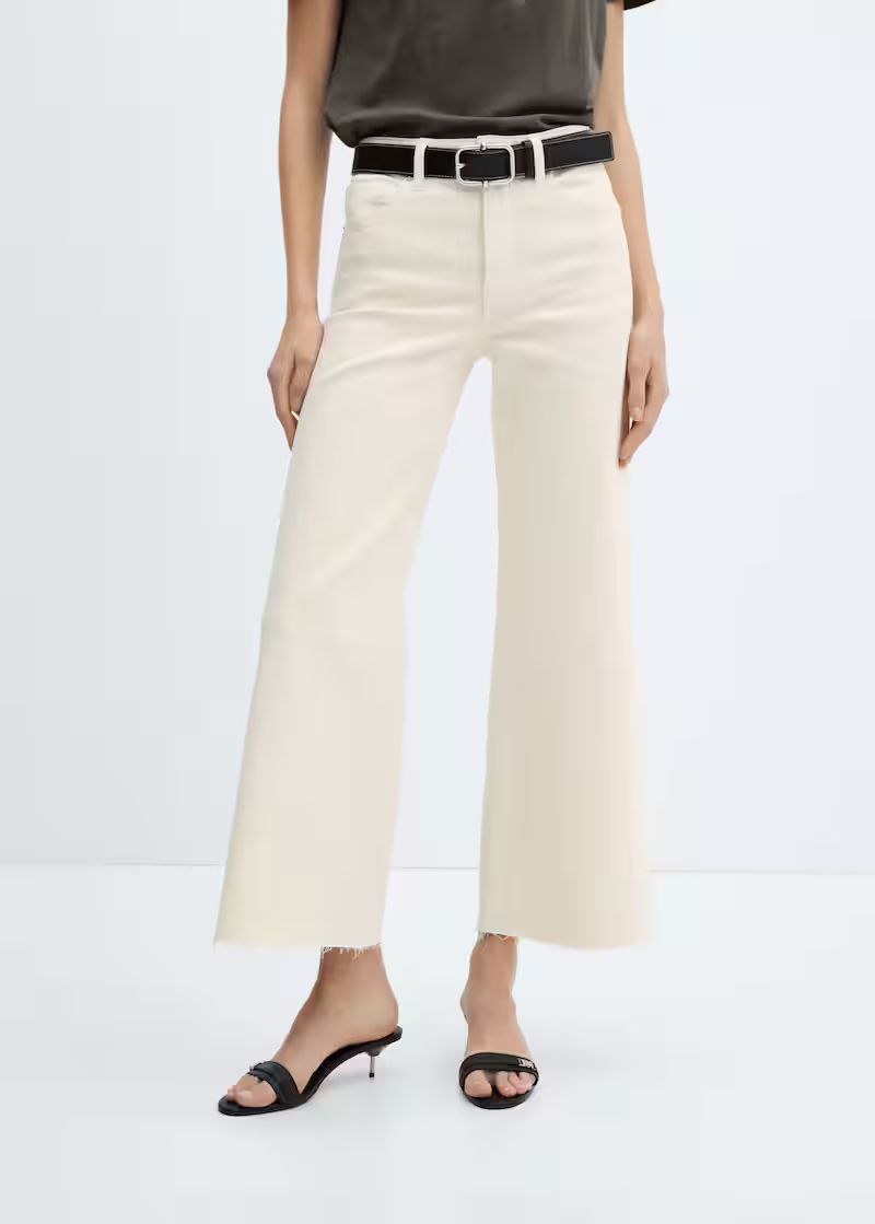 Mid waist culotte jeans -  Women | Mango USA | MANGO (US)