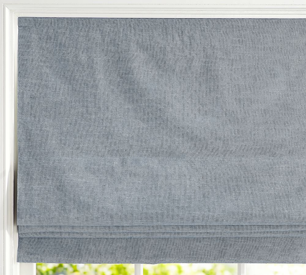 Emery Linen Cordless Roman Blackout Shade | Pottery Barn (US)