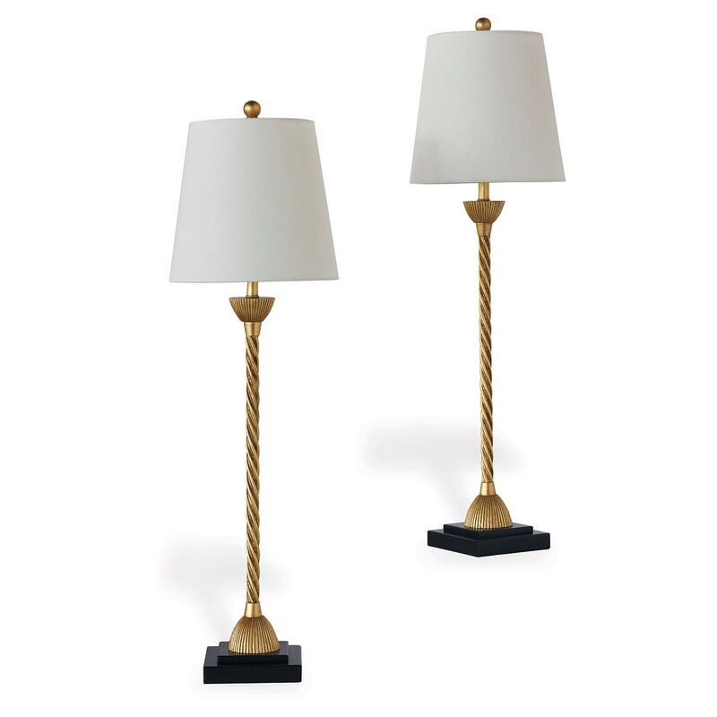S/2 Delfern Buffet Table Lamps, Gold | One Kings Lane