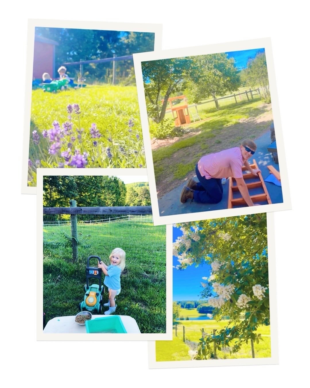 Happy Happy Friday, y’all!! 🌸🫏🫐🌻🌼🪴🐓🥣🪏💐🛝🛠️🪑🌳💐🌅🌼 #camerarollfromtheweek #lifelately 

A watering 💦 the garden 🪴, chicken 🐓 tending 🧺, blueberry 🫐 pickin’ 😍, and country backyard 🌾 kind of morning in our jammies 🥰 around here 👶🏼🫶🏽 And this gorgeous summer morning ☀️ called for breakfast 🥣 outside by the garden 🪴- and saying hi 👋🏼 to the donkeys 🫏 and guineas 🌾, too!! 🌳 Then we were off to pick up our newest fb marketplace find 🏷️- this cutie white bistro garden 🪴 table and chairs 🪑 that I’m obsessed 🤩 with - swipe ➡️ over to see!! 🤭😍

And now “Dada” is officially home 🏡 for the weekend 🥳, the babies 👶🏼 were still napping 💤, and he’s getting back to work 💪🏽 on their treehouse swingset (this weekend’s project ✔️)!!! 🛝 What a sweet week of summertime it’s been around here on the farm!!! ☀️ #weekrecap #helloweekend #daddybuildingtheswingset