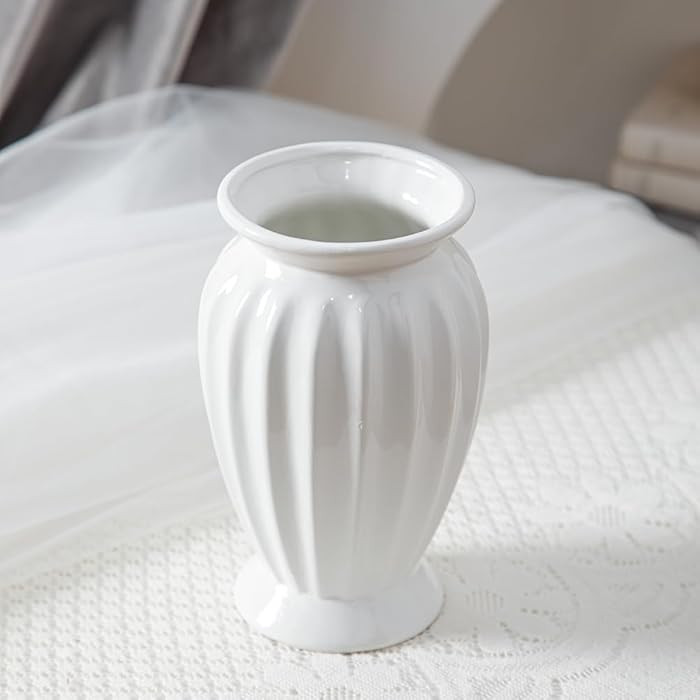 Anding Ceramic Decorative Vase White Flowers Pampas Grass Vase Boho Modern Home Decor Clay Flower... | Amazon (US)