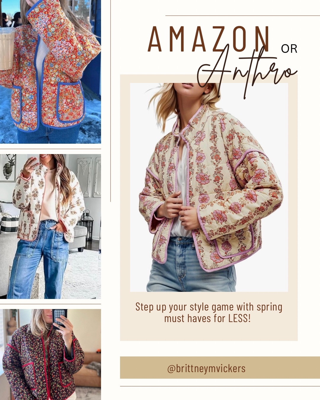 Designer vibes without the designer price tag 👏✨

This quilted jacket is giving luxury energy on a real-life budget. The structure. The stitching. The elevated details. It looks high-end, but your bank account won’t even flinch.

Layer it over leggings, denim, or a sweater dress and instantly look put together even on your busiest days. Trust me, this is the kind of piece that makes people ask, “Wait… where did you get that?”

Don’t wait on this one. Tap the link, grab yours before it’s gone, and upgrade your wardrobe without the splurge 💸🔥

#DesignerLookForLess #AffordableStyle #MomStyle #FallFashionFinds #WardrobeStaples 

#LTKootd #LTKgrwm #LTKSaleAlert