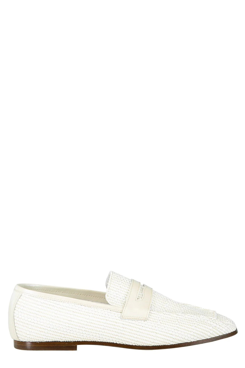 Essenziale Raffia Leather Loafer - Pearl | Marissa Collections