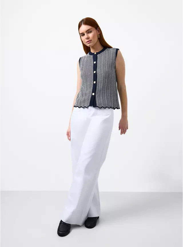 Buy Mono Wavy Stripe Gold Button Waistcoat L | Workwear | Tu | Tu Clothing