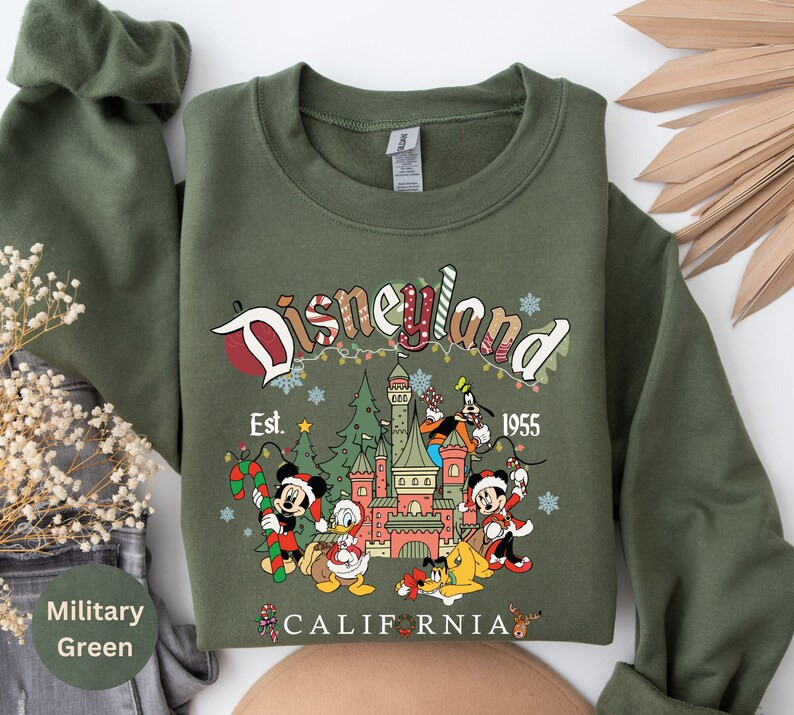 Vintage Disneyland Christmas Sweatshirt, Mickey and Friends Christmas Sweatshirt, Disneyland Swea... | Etsy (US)