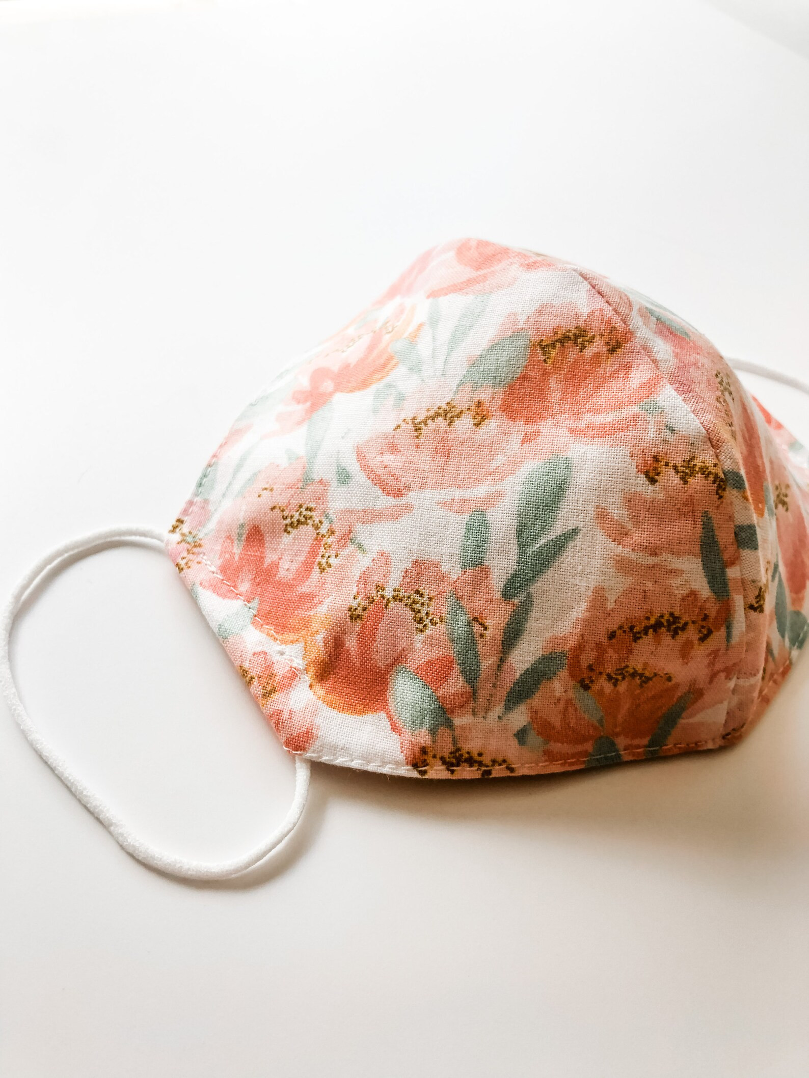 Peach Floral Face Mask | Etsy (US)