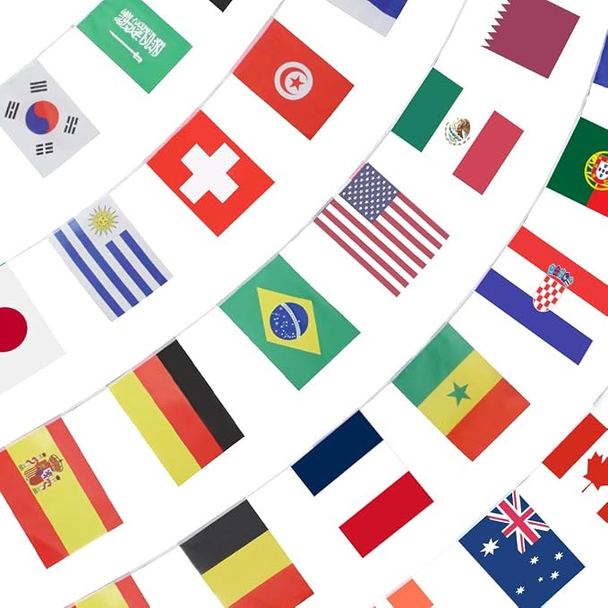 Amazon.com : Anley 2026 World Cup 48 Countries String Flag, International Bunting Pennant Banner,... | Amazon (US)