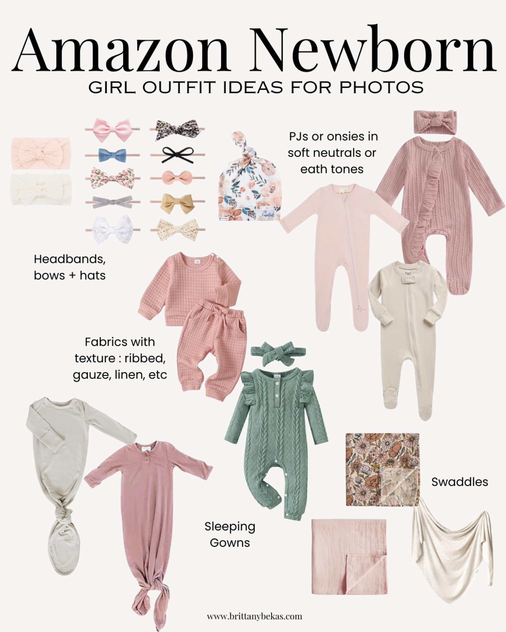 Planning newborn photos? Here are some of my favorite newborn outfits from Amazon that are great for newborn photos. 

Keep it simple with soft neutrals, textures, swaddles and bows. 

Newborn picture outfits / Amazon newborn / Amazon baby / newborn  photo outfits / baby girl outfits / baby girl clothes / baby clothes / Amazon baby / newborn pjs / newborn swaddles / newborn essentials 

#LTKbaby #LTKfamily #LTKstyletip