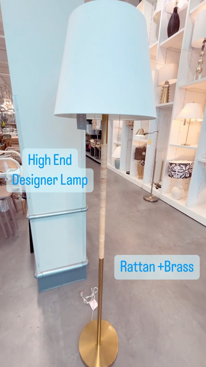 Hudson Valley Brass and Rattan Floor lamp under $100
Coastal decor
Grandmillienal style 
Classic design 
Traditional 
Look for Less 