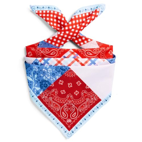 xo, Fetti America 250 Patchwork Bandana | Patriotic Headscarf, Fourth of July, Red White Blue, Pa... | Amazon (US)
