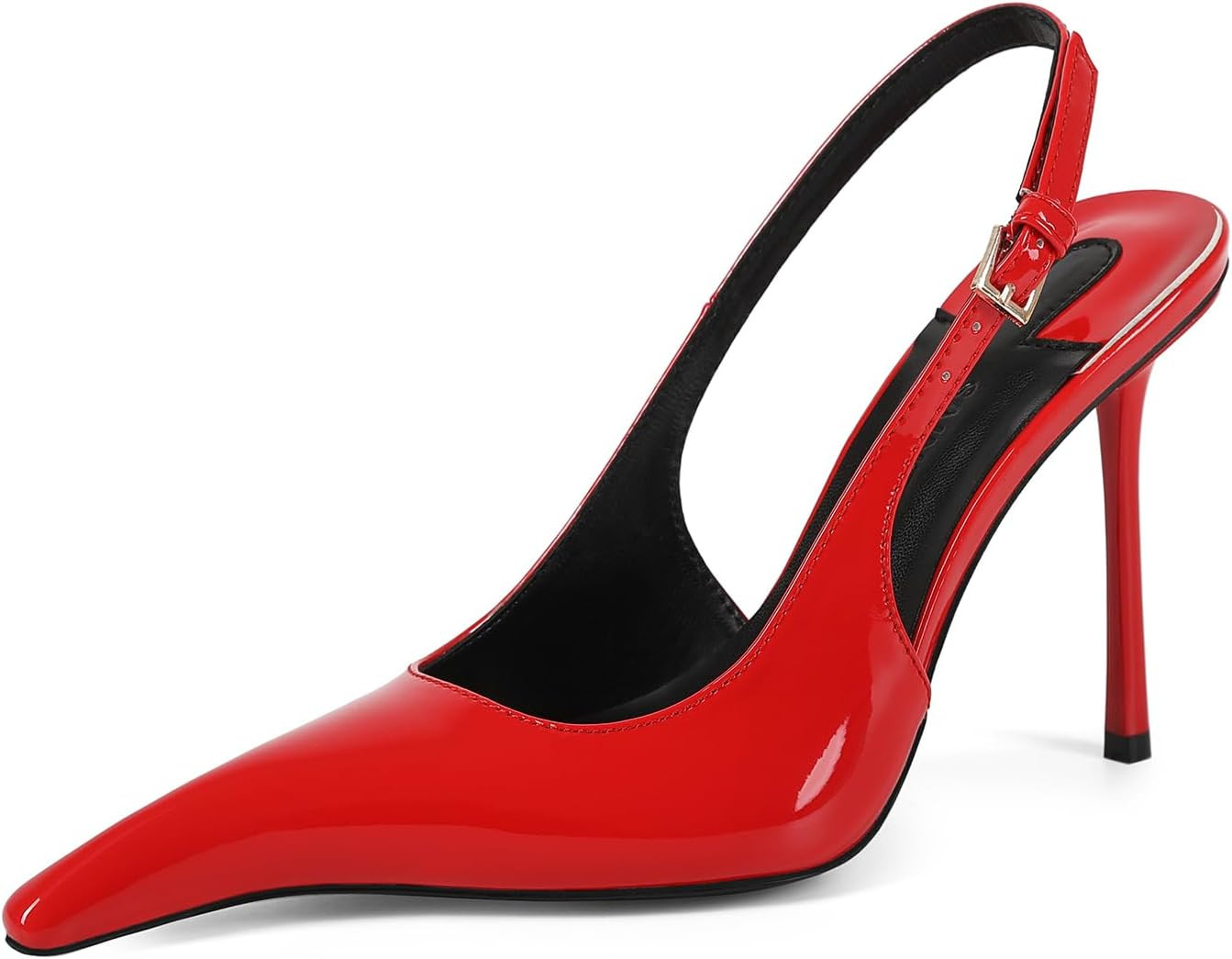 Saint Leia High Heels for Women Pointed Toe Stiletto Heel Slingbacks Fashion Sexy Sandals (Black 6) | Amazon (US)