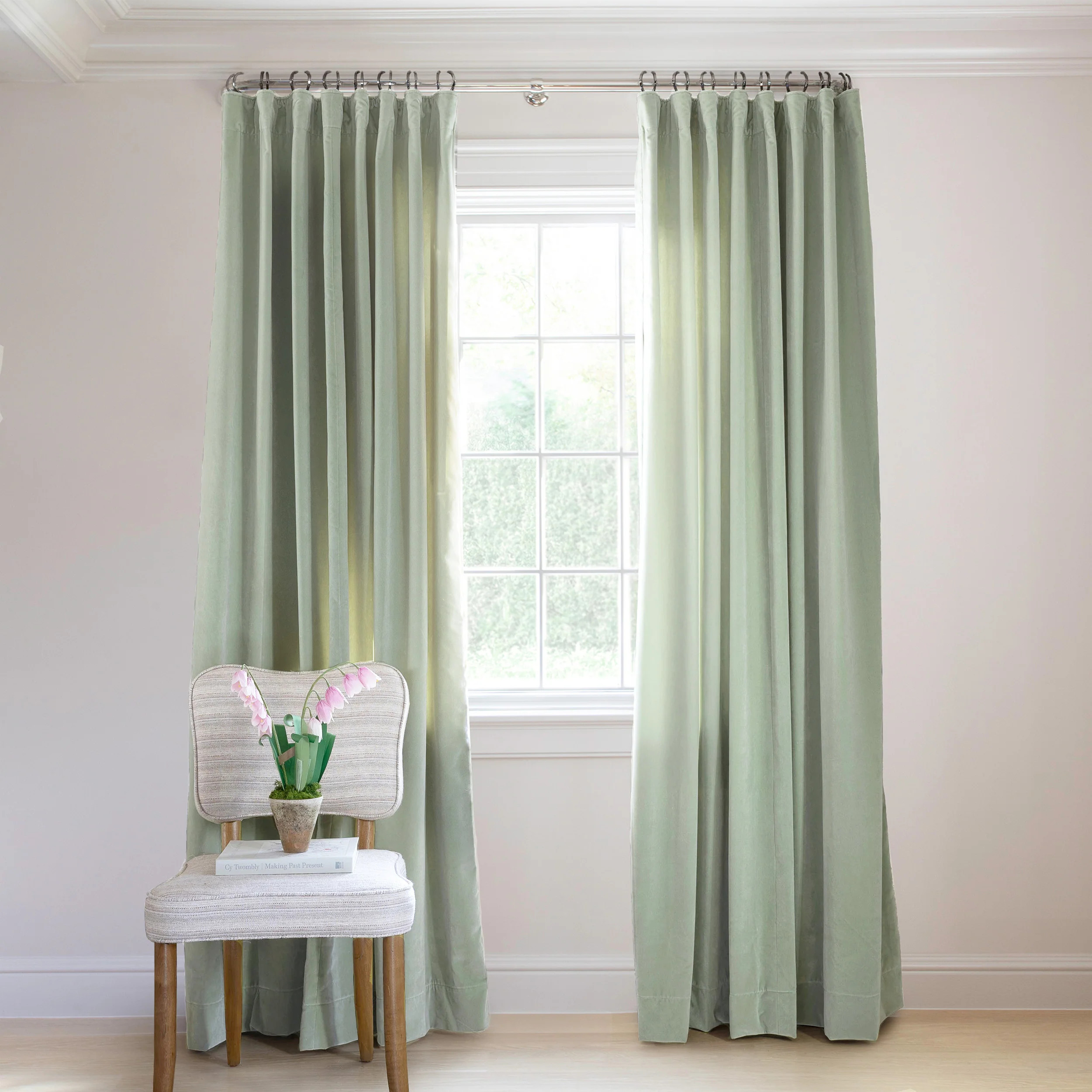 Solid Green Velvet Curtains: Laurel | Pepper Home | Pepper