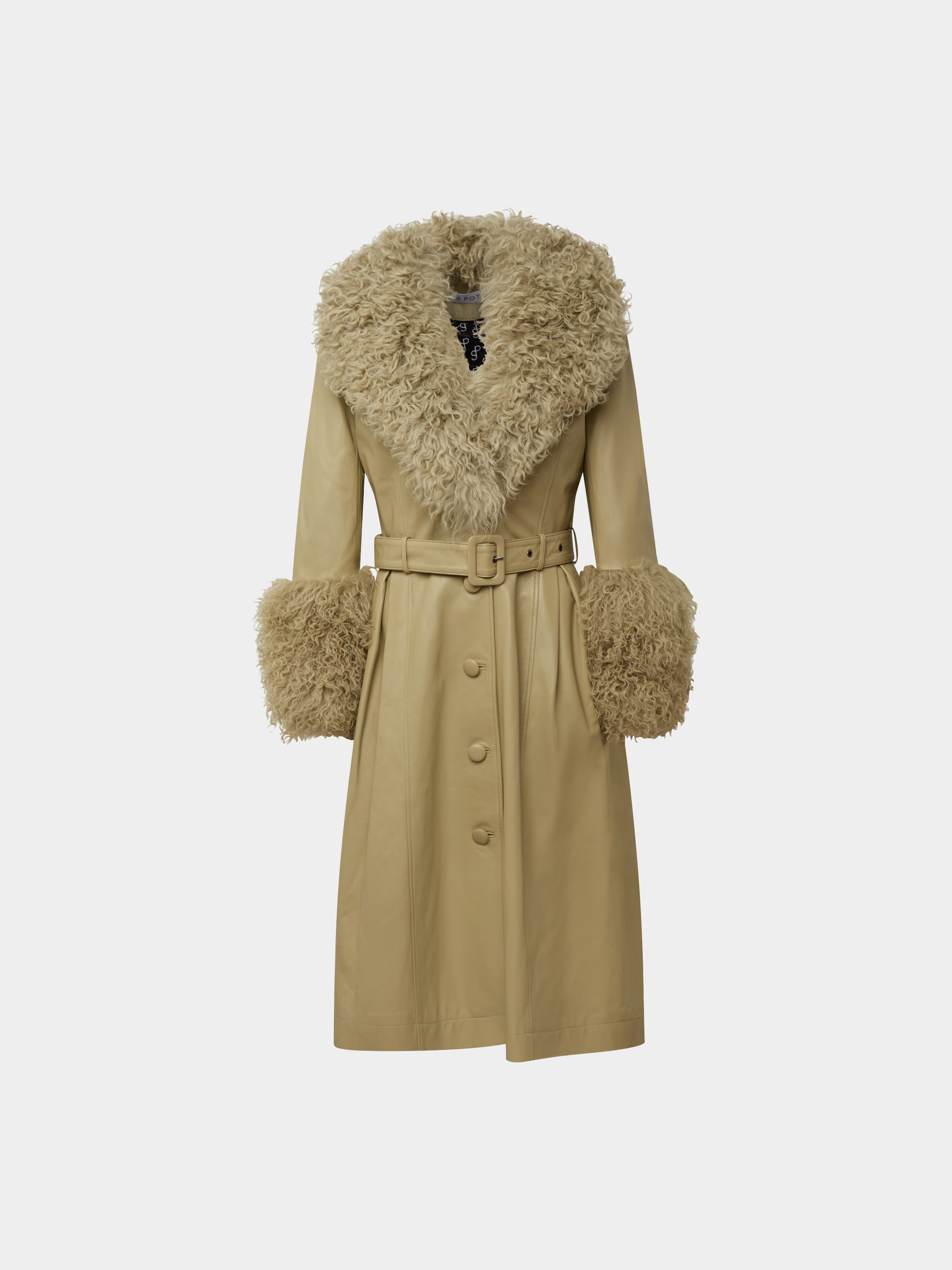 Saks Potts Mantel aus Leder in Olivgrün (1264146) | STYLEBOP (DE)