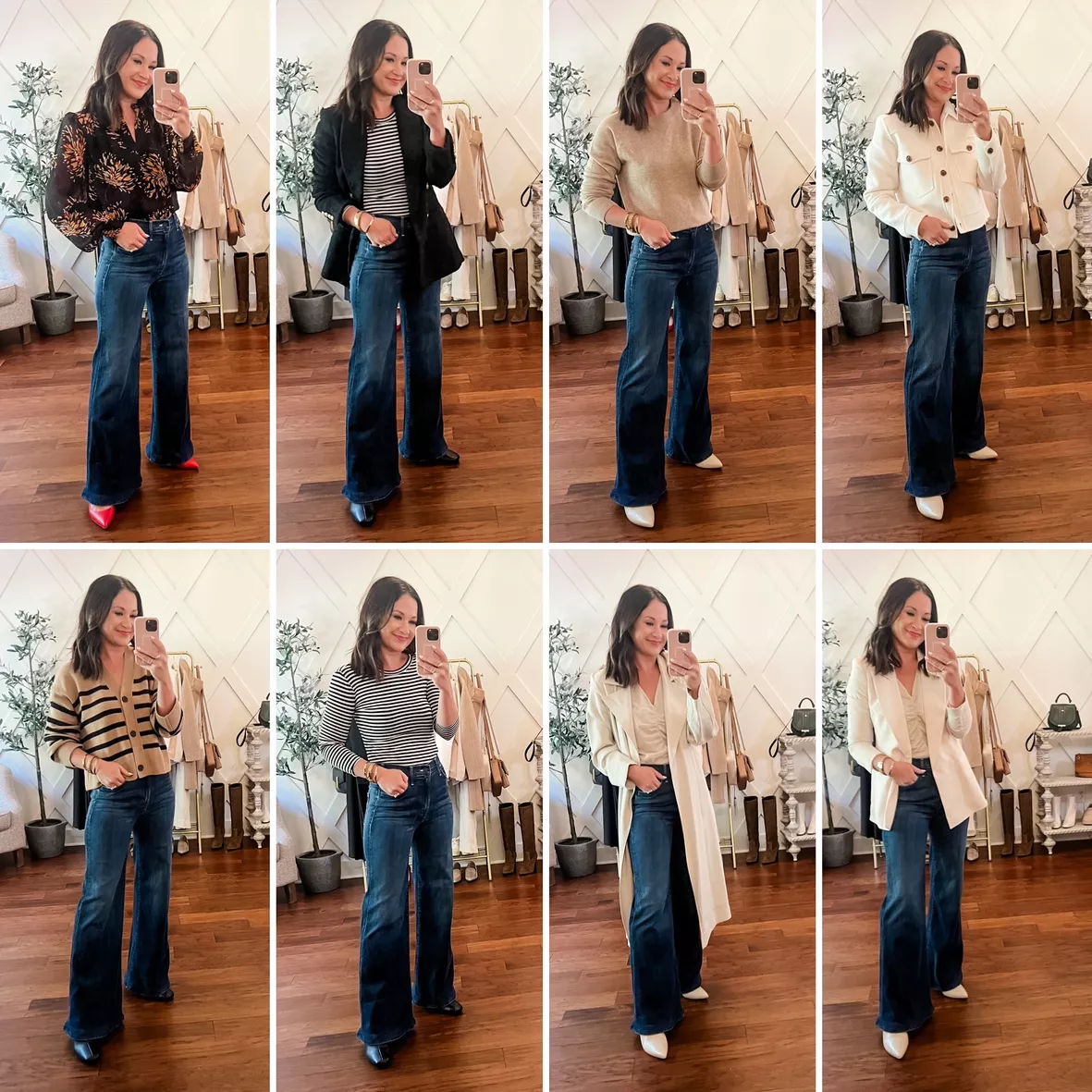 Heart Breaker V Front Ruched Flare Jeans - Light Wash