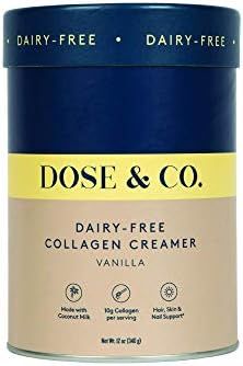 Dose & Co Collagen Creamer Dairy Free (Vanilla) 12oz (340g) – Non-GMO, Dairy Free, Gluten Free,... | Amazon (US)