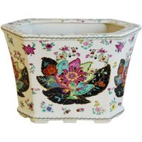 Beautiful Oriental Tobacco Leaf Hexagonal Porcelain Pot | Etsy (US)