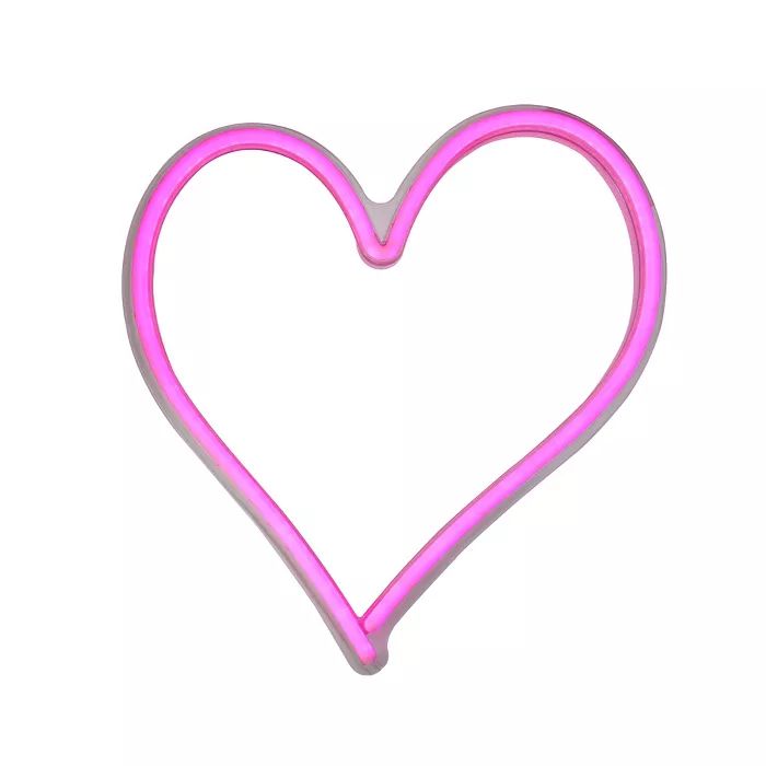 Northlight 13.5" Neon Style LED Lighted Valentine's Day Heart Window Silhouette Sign - Pink | Target