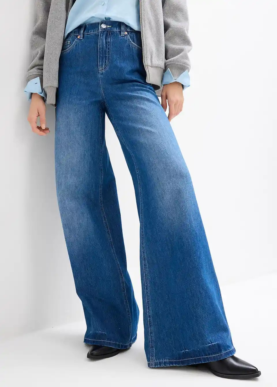Wide-Leg-Jeans, High Waist, Full Length Bequembund | Bonprix DE