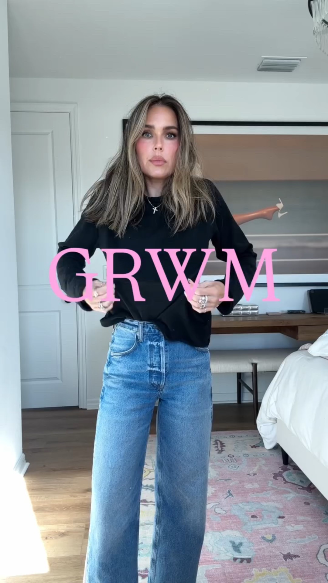 Yes I own this Isabel Marant shacket in 2 colors 🥲 Outfit I wore today! It went from a pool day this weekend to cold and windy here in Florida no me gusta 

Jeans @citizensofhumanity Ayla baggy cropped (I’m like 5’5”) and I went down to a 24 in these so they are more fitted 
Mary Jane flats and bag are @chanel but I’ll link similar flats!! 
Plaid jacket @isabelmarant 
Tee @zara
Sunglasses @celine