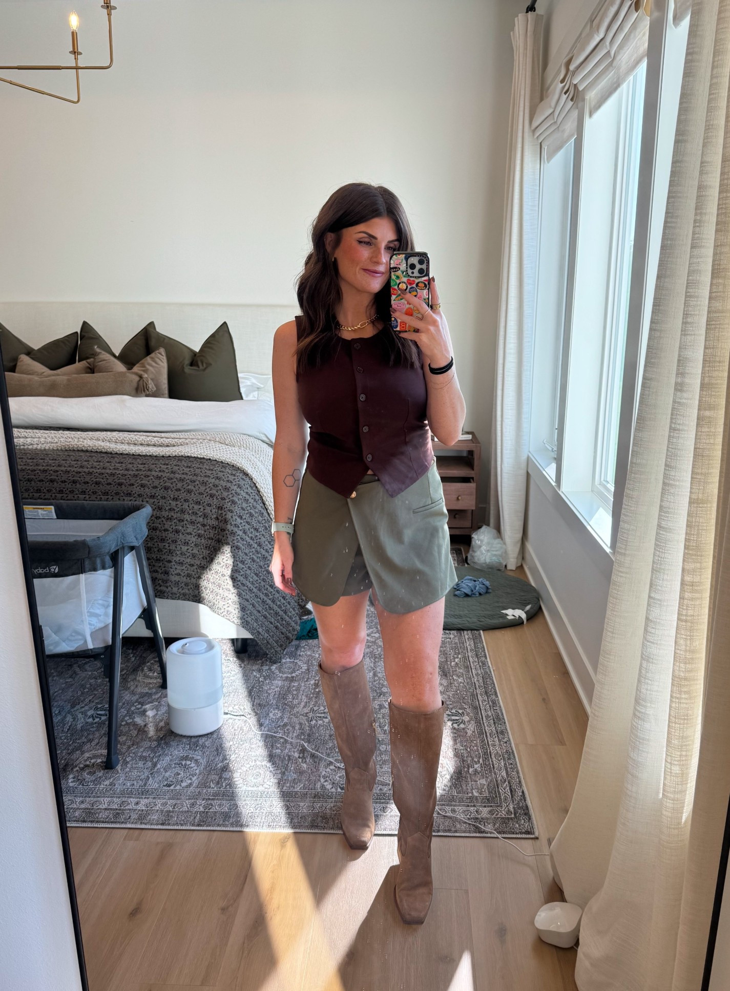 Easy and affordable fall outfit!
Tall boots, skort, skirt outfit, vest outfit, brown vest, Vince Camuto, target

#LTKStyleTip #LTKFindsUnder50 #LTKShoeCrush