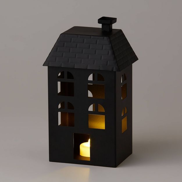 9" Decorative Metal House with Chimney Black - Wondershop™ | Target