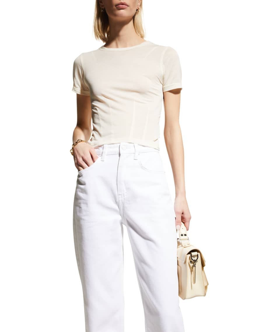 Ksubi Restrict Short Sleeve Seamed Corset Top | Neiman Marcus