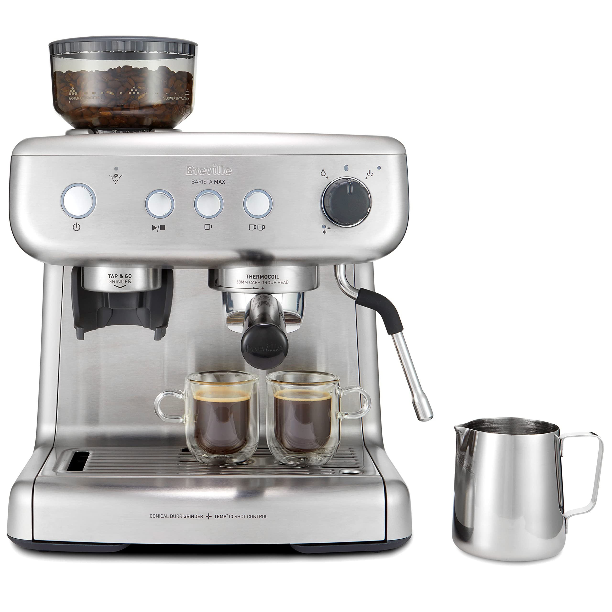 Breville Barista Max Espresso Machine | Latte & Cappuccino Coffee Maker with Integrated Bean Grin... | Amazon (UK)