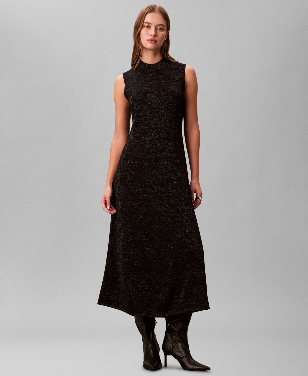 Calvin Klein Women's Sleeveless Midi Dress - Black | Macy's