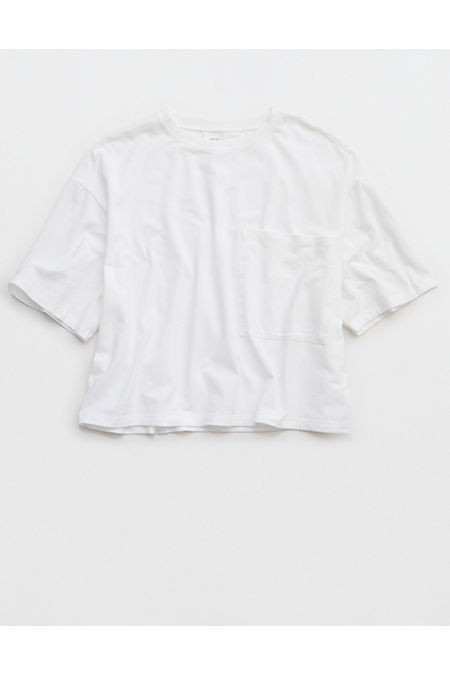 Aerie Dream Jersey Short Sleeve Pajama T-Shirt Women's White XXS | Aerie