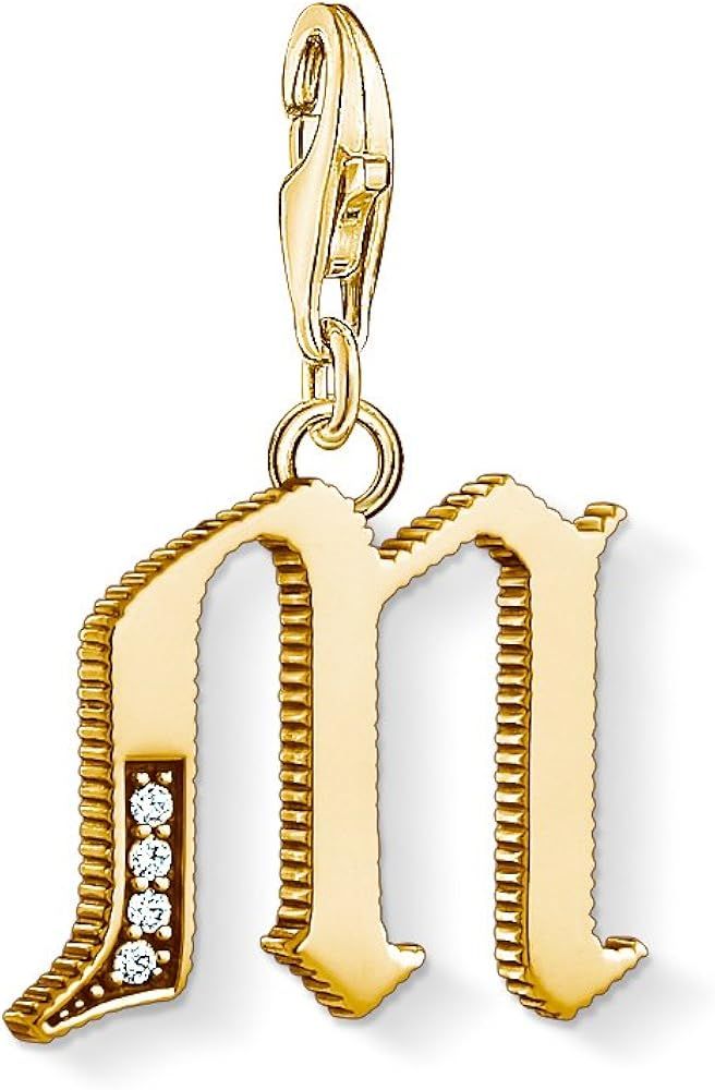 Thomas Sabo Women Charm Pendant Letter A-Z Charm Club 18k Yellow Gold Plating 925 Sterling Silver | Amazon (UK)