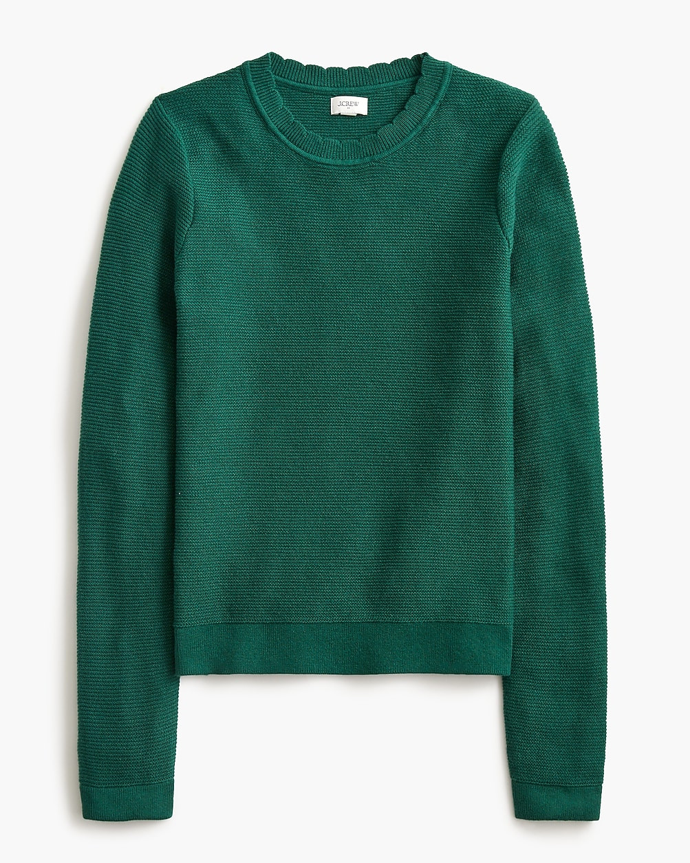 Scalloped crewneck sweater | J.Crew Factory