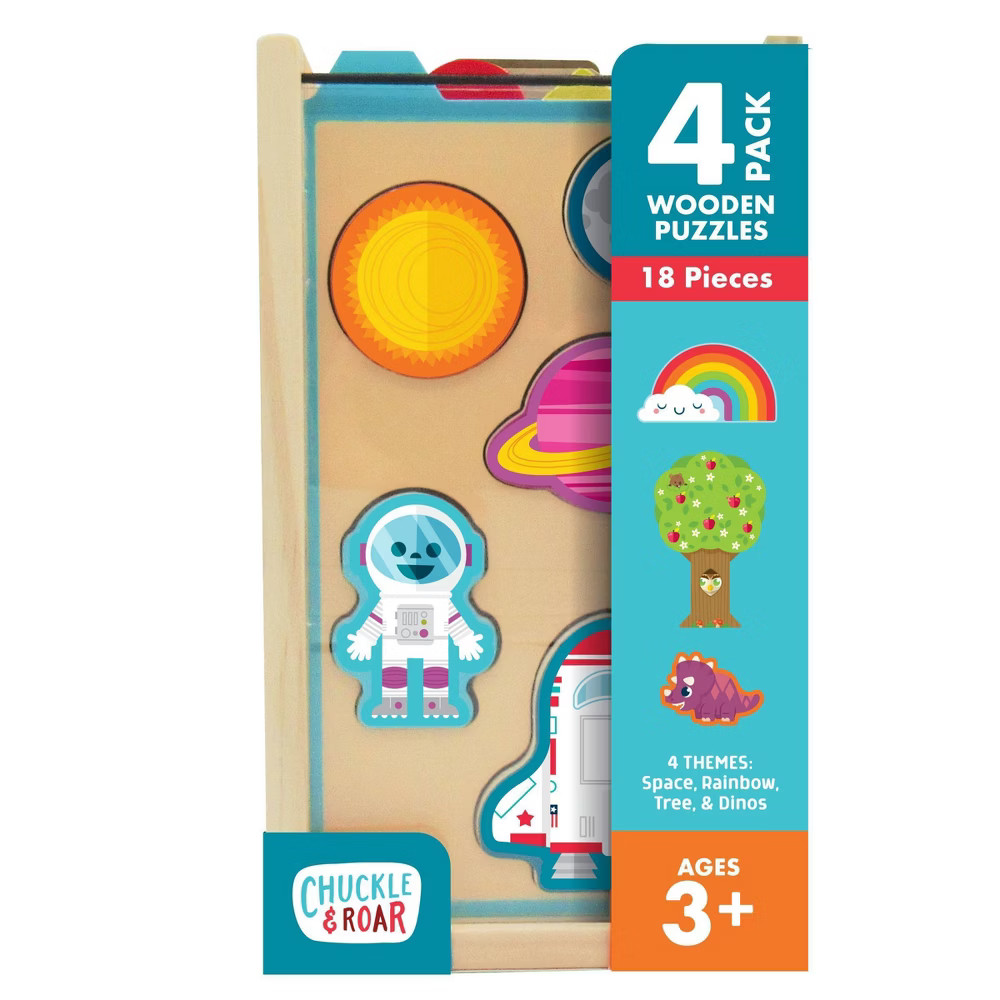 Chuckle & Roar 4pk Wood Puzzle 24pc | Target