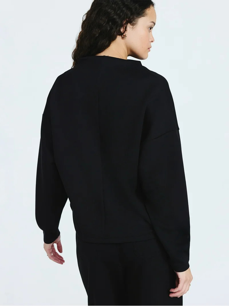 Scoop Women's New Scubaknit Zip Neck Top, Sizes XS-XXL | Walmart (US)