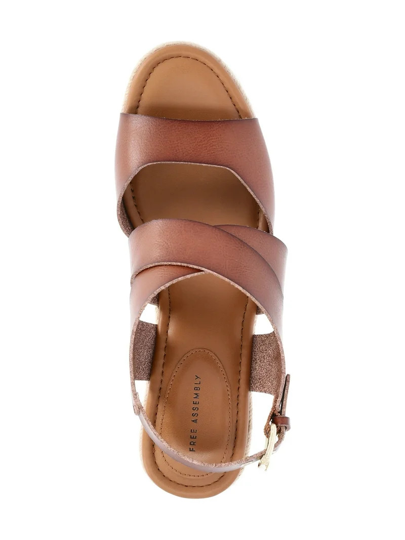 Free Assembly Women's Strappy Platform Block Heel Sandals | Walmart (US)