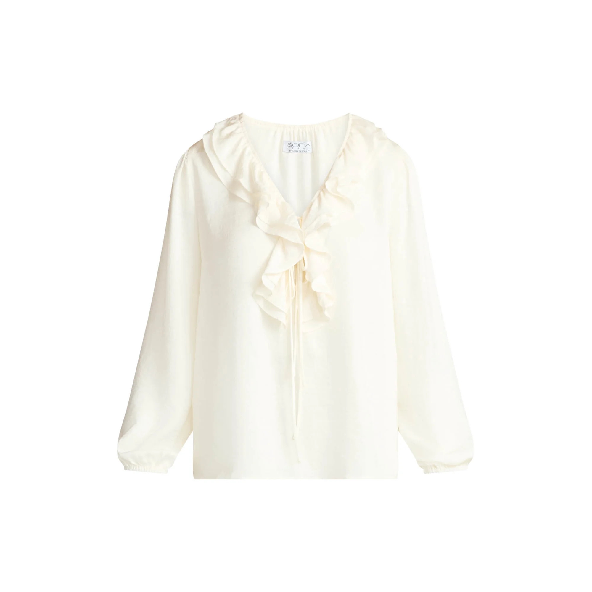 Sofia by Sofia Vergara Women's and Women's Plus Ruffle Neck Blouse, Sizes XS-4X - Walmart.com | Walmart (US)
