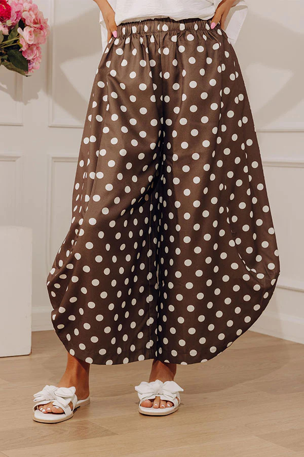 The Rowena Midrise Polka Dot Barrel Leg Pants in Martini Olive | Impressions Online Boutique