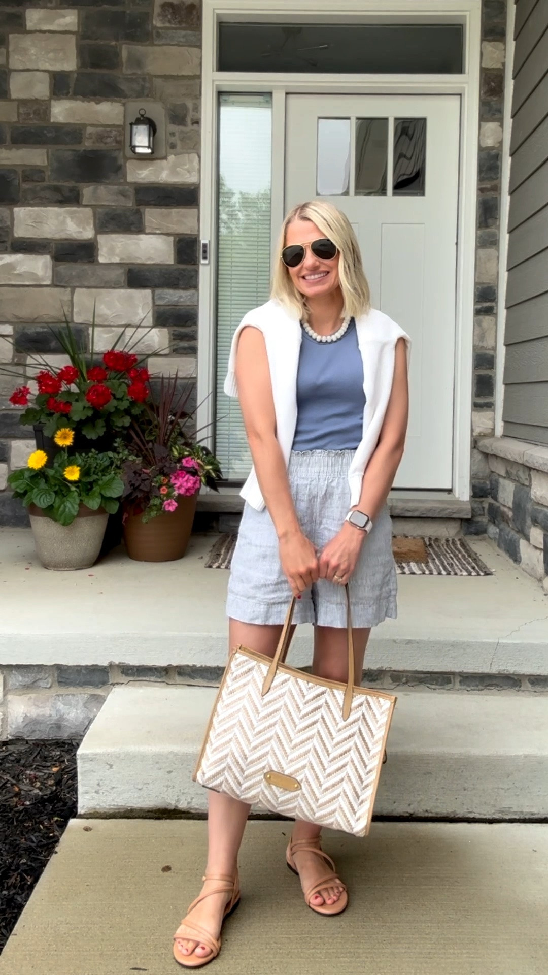 What I wore! This cute and comfortable summer outfit is mostly from @Quince! 
Tank- small
Shirts- xs
Cardigan- xs

#LTKootd #LTKPetite #LTKOver40