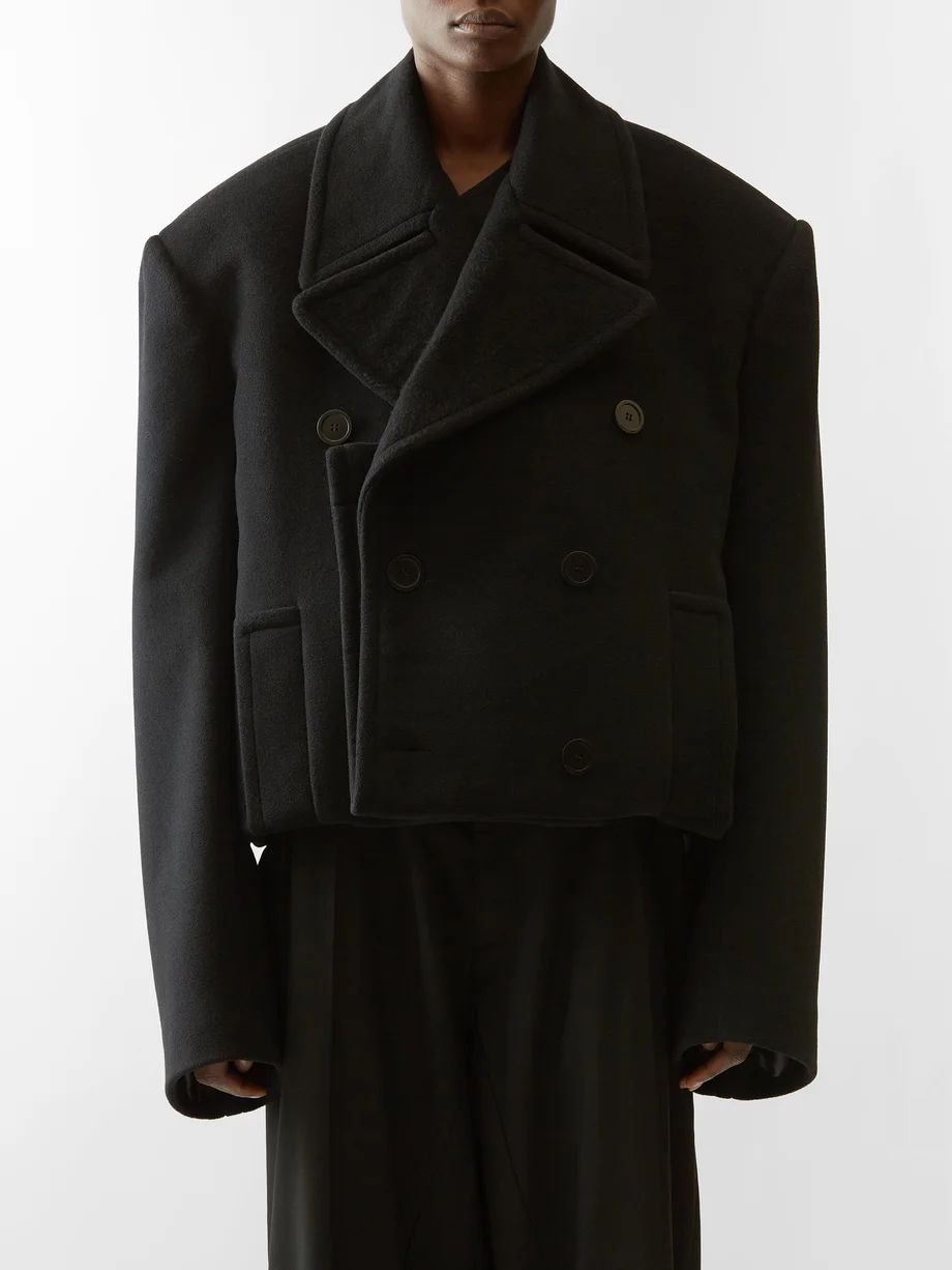 Folded cashmere cropped peacoat | Matches (US)