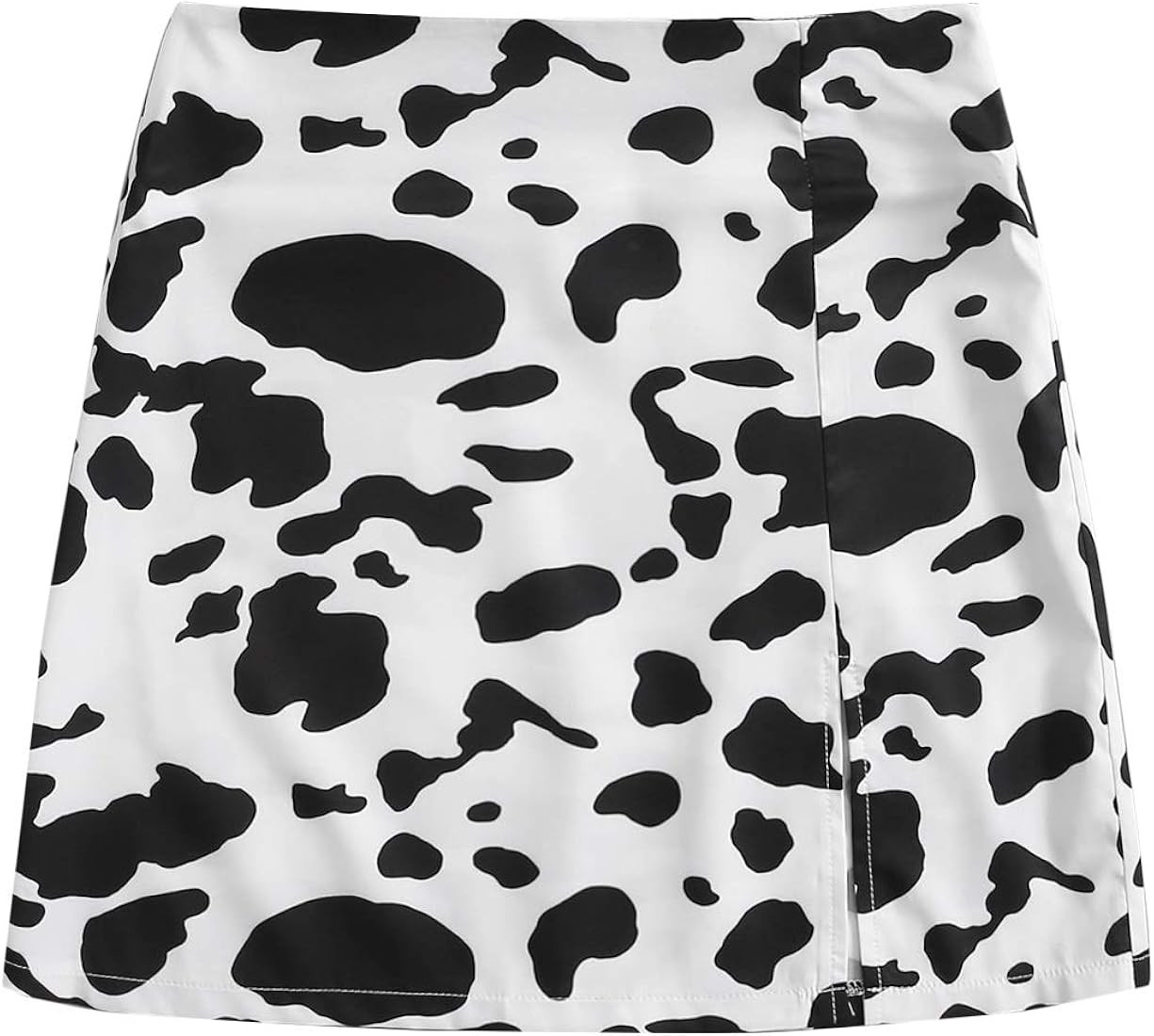 WDIRARA Women's Summer Solid Split Hem Zip Back Mini Workwear Skirt | Amazon (US)