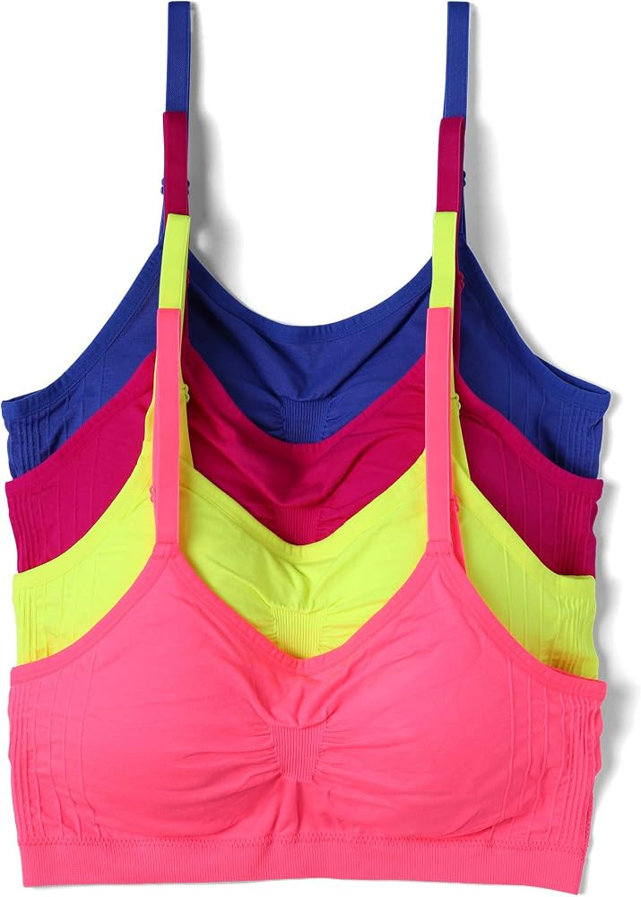 Kalon 4 Pack Women’s Nylon Spandex Removable Pads Comfort Cami Bras Wireless | Amazon (US)
