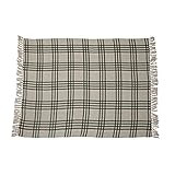 Creative Co-Op Soft and Cozy Woven Recycled Cotton Blend Printed Plaid Decorative Blanket with Fring | Amazon (US)