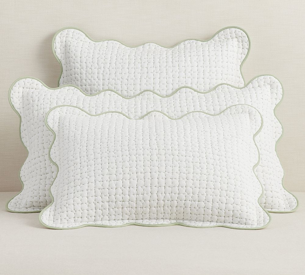 Julia Berolzheimer Beau Scalloped Pickstitch Cotton Quilted Sham | Pottery Barn (US)