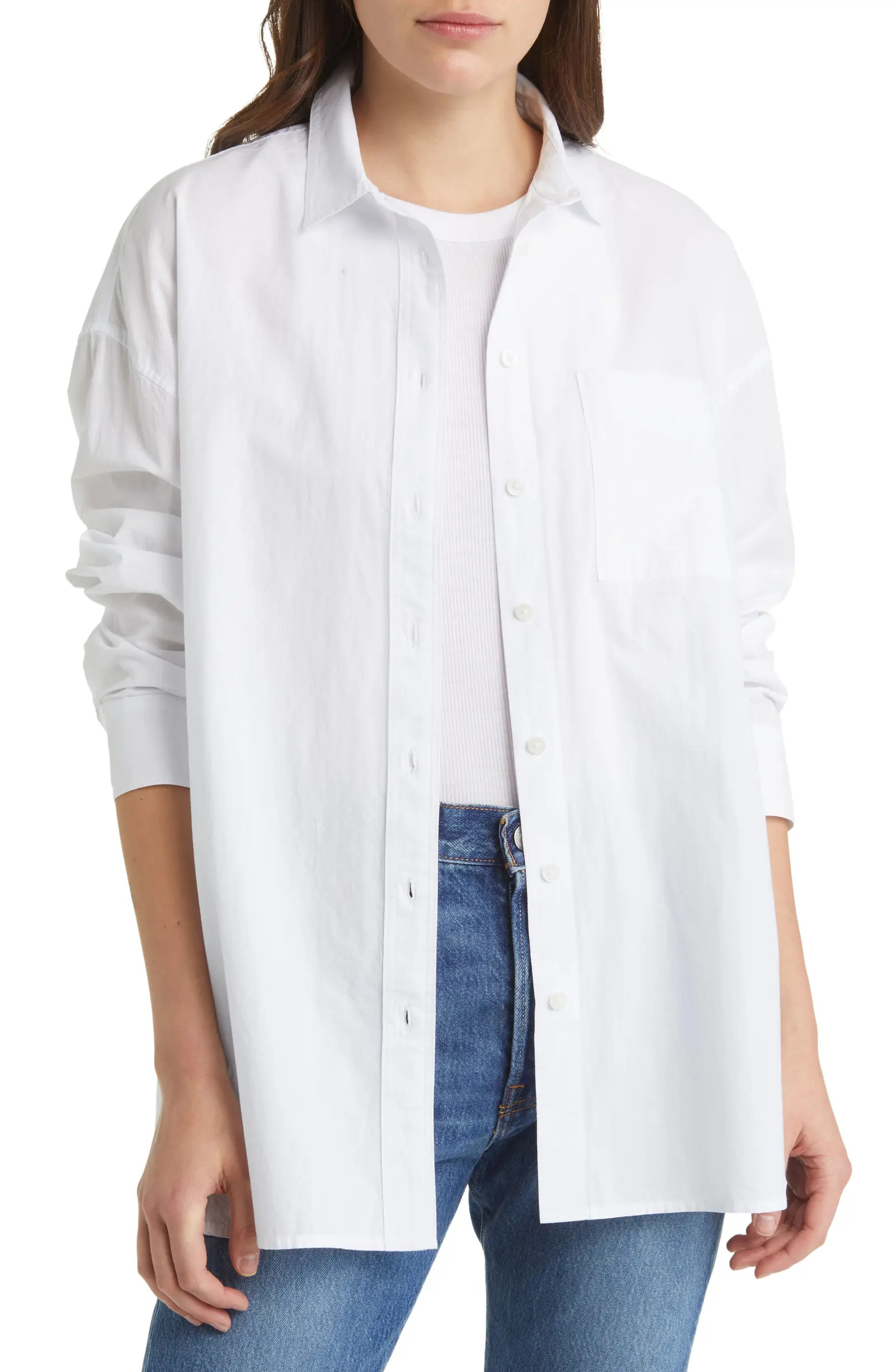 The Signature Poplin Oversize Button-Up Shirt | Nordstrom